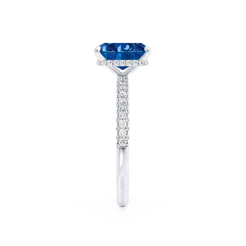 COCO Chatham® Radiant Blue Sapphire Diamond 950 Platinum