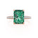 COCO - Radiant Emerald & Diamond 18k Rose Gold Petite Hidden Halo Triple Pavé Shoulder Set Ring Engagement Ring Lily Arkwright