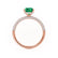 COCO - Radiant Emerald & Diamond 18k Rose Gold Petite Hidden Halo Triple Pavé Shoulder Set Ring Engagement Ring Lily Arkwright