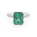 COCO - Radiant Emerald & Diamond 18k White Gold Petite Hidden Halo Triple Pavé Shoulder Set Ring Engagement Ring Lily Arkwright