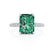 COCO - Radiant Emerald & Diamond 950 Platinum Petite Hidden Halo Triple Pavé Shoulder Set Ring Engagement Ring Lily Arkwright