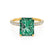 COCO - Radiant Emerald & Diamond 18k Yellow Gold Petite Hidden Halo Triple Pavé Shoulder Set Ring Engagement Ring Lily Arkwright