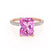 COCO - Radiant Pink Sapphire & Diamond 18k Rose Gold Petite Hidden Halo Triple Pavé Shoulder Set Ring Engagement Ring Lily Arkwright