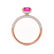 COCO - Radiant Pink Sapphire & Diamond 18k Rose Gold Petite Hidden Halo Triple Pavé Shoulder Set Ring Engagement Ring Lily Arkwright