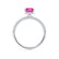 COCO - Radiant Pink Sapphire & Diamond 950 Platinum Petite Hidden Halo Triple Pavé Shoulder Set Ring Engagement Ring Lily Arkwright