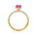 COCO - Radiant Pink Sapphire & Diamond 18k Yellow Gold Petite Hidden Halo Triple Pavé Shoulder Set Ring Engagement Ring Lily Arkwright