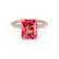 COCO - Radiant Ruby & Diamond 18k Rose Gold Petite Hidden Halo Triple Pavé Shoulder Set Ring Engagement Ring Lily Arkwright