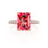 COCO - Radiant Ruby & Diamond 18k Rose Gold Petite Hidden Halo Triple Pavé Shoulder Set Ring Engagement Ring Lily Arkwright