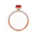 COCO - Radiant Ruby & Diamond 18k Rose Gold Petite Hidden Halo Triple Pavé Shoulder Set Ring Engagement Ring Lily Arkwright