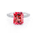 COCO - Radiant Ruby & Diamond 950 Platinum Petite Hidden Halo Triple Pavé Shoulder Set Ring Engagement Ring Lily Arkwright
