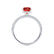 COCO - Radiant Ruby & Diamond 950 Platinum Petite Hidden Halo Triple Pavé Shoulder Set Ring Engagement Ring Lily Arkwright