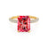 COCO - Radiant Ruby & Diamond 18k Yellow Gold Petite Hidden Halo Triple Pavé Shoulder Set Ring Engagement Ring Lily Arkwright