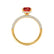 COCO - Radiant Ruby & Diamond 18k Yellow Gold Petite Hidden Halo Triple Pavé Shoulder Set Ring Engagement Ring Lily Arkwright