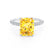 COCO - Radiant Yellow Sapphire & Diamond 18k White Gold Petite Hidden Halo Triple Pavé Shoulder Set Ring Engagement Ring Lily Arkwright
