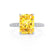 COCO - Radiant Yellow Sapphire & Diamond 18k White Gold Petite Hidden Halo Triple Pavé Shoulder Set Ring Engagement Ring Lily Arkwright