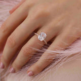 COCO - Elongated Cushion Cut Champagne Sapphire 950 Platinum Petite Hidden Halo Triple Pavé Engagement Ring Lily Arkwright