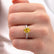 COCO - Oval Yellow Sapphire & Diamond 18k White Gold Petite Hidden Halo Triple Pavé Shoulder Set Ring