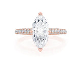 COCO - Marquise Lab Diamond 18K Rose Gold Triple Pavé Hidden Halo