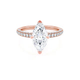 COCO - Marquise Lab Diamond 18K Rose Gold Triple Pavé Hidden Halo