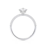 COCO - Marquise Lab Diamond 18K White Gold Triple Pavé Hidden Halo