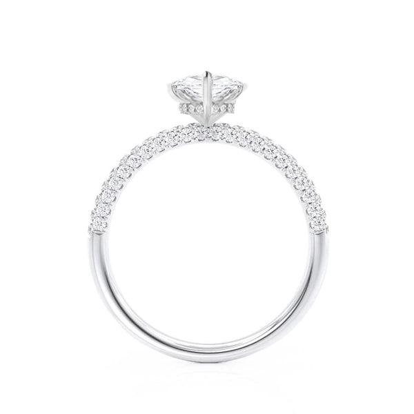 COCO - Marquise Lab Diamond 18K White Gold Triple Pavé Hidden Halo