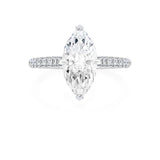 COCO - Marquise Lab Diamond 18K White Gold Triple Pavé Hidden Halo