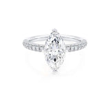 COCO - Marquise Lab Diamond 18K White Gold Triple Pavé Hidden Halo