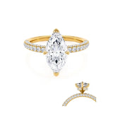 COCO - Marquise Lab Diamond 18K Yellow Gold Triple Pavé Hidden Halo