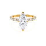 COCO - Marquise Lab Diamond 18K Yellow Gold Triple Pavé Hidden Halo