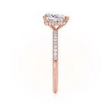 Coco Pear Lab Diamond 18k Rose Gold Triple Pave Hidden Halo Engagement Ring Lily Arkwright Side View 2