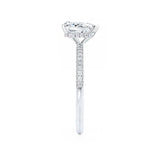 Coco Pear Lab Diamond 18k White Gold or Platinum Triple Pave Hidden Halo Engagement Ring Lily Arkwright Side View 2