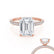 COCO - Emerald Natural Diamond 18k Rose Gold Hidden Halo Triple Pavé Ring Engagement Ring Lily Arkwright