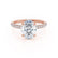 COCO - Oval Natural Diamond 18k Rose Gold Petite Hidden Halo Triple Pavé Shoulder Set Engagement Ring Lily Arkwright