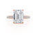COCO - Emerald Natural Diamond 18k Rose Gold Hidden Halo Triple Pavé Ring Engagement Ring Lily Arkwright