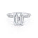 COCO - Emerald Natural Diamond 18k White Gold Hidden Halo Triple Pavé Ring Engagement Ring Lily Arkwright