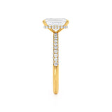 COCO - Emerald Natural Diamond 18k Yellow Gold Hidden Halo Triple Pavé Ring Engagement Ring Lily Arkwright