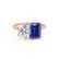 COMET - Toi Et Moi Sapphire Emerald & Lab Diamond Pear Cut Ring 18k Rose Gold
