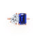 COMET - Toi Et Moi Sapphire Emerald & Lab Diamond Pear Cut Ring 18k Rose Gold