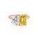 COMET - Toi Et Moi Yellow Sapphire Emerald & Lab Diamond Pear Cut Ring 18k Rose Gold