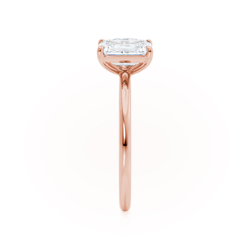 COMET - Toi Et Moi Diamond Emerald & Pear Cut Ring 18k Rose Gold Engagement Ring Lily Arkwright