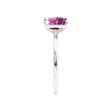 COMET - Toi Et Moi Chatham® Pink Sapphire Emerald & Lab Diamond Pear Cut Ring 950 Platinum