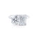 COMET - Ready to Ship Toi et Moi 0.48ct TCW Emerald and Pear Cut Moissanite 18k White Gold Ring