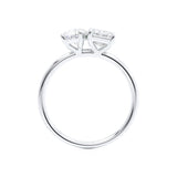 COMET - Toi Et Moi Diamond Emerald & Pear Cut Ring 950 Platinum Engagement Ring Lily Arkwright