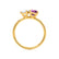 COMET - Toi Et Moi Pink Sapphire Emerald & Lab Diamond Pear Cut Ring 18k Yellow Gold