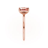 COMET - Toi Et Moi Chatham® Champagne Sapphire Emerald & Lab Diamond Pear Cut Ring 18k Rose Gold