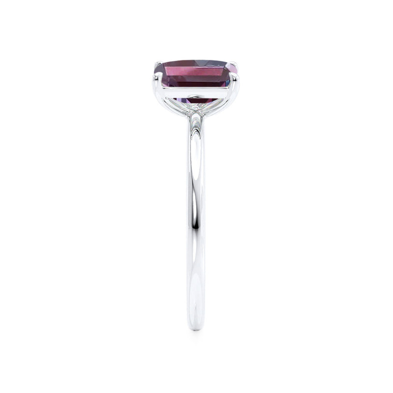 COMET - Toi Et Moi Chatham® Alexandrite Emerald & Lab Diamond Pear Cut Ring 18k White Gold