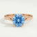 DAHLIA - Round Blue Lab Diamond 18k Rose Gold Split Shank Solitaire Ring