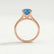 DAHLIA - Round Blue Lab Diamond 18k Rose Gold Split Shank Solitaire Ring