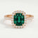 DARLEY - Emerald Elongated Cushion Micro Pavé 18k Rose Gold Halo