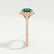 DARLEY - Emerald Elongated Cushion Micro Pavé 18k Rose Gold Halo